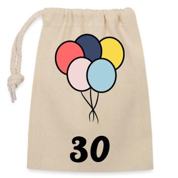 30. 30 YEARS. 30th ANNIVERSARY. 30 YEARS ANNIVERSARY. - Closable cotton gift bag (14x20cm) - nature - Front