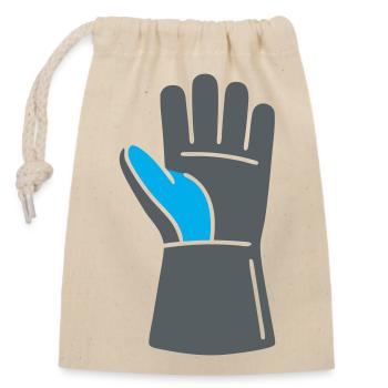 Schweißer Handschuh Werkstatt Logo - Verschließbarer Geschenkbeutel aus Baumwolle (14x20cm) - Natur - Vorne
