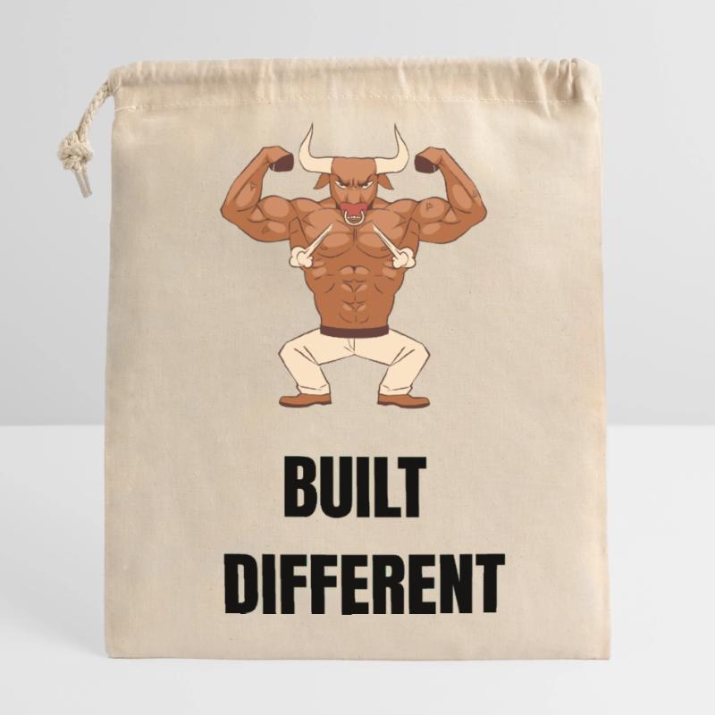 Construit différemment Sac cadeau en coton avec cordon (14 x 20 cm)