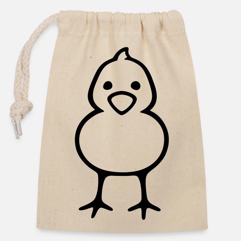 Chick - Closable cotton gift bag (14x20cm) - nature