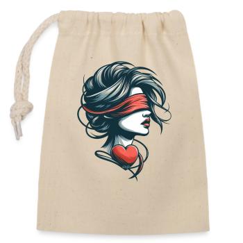 Heart of Breton in love - Closable cotton gift bag (14x20cm) - nature - Front