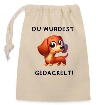 You've been dazzled! - Closable cotton gift bag (14x20cm) - nature - Front