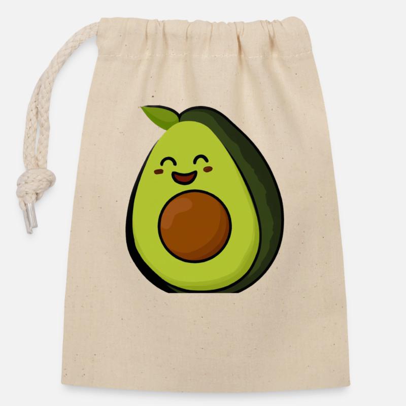 Funny Avocado - Closable cotton gift bag (14x20cm) - nature
