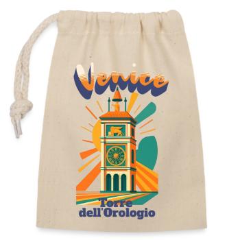 Torre dell’Orologio – Venice Italy Vintage Shirt - Verschließbarer Geschenkbeutel aus Baumwolle (14x20cm) - Natur - Vorne