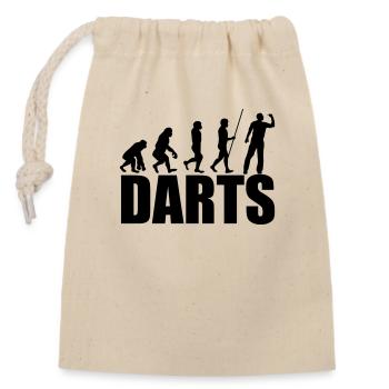 Darts Sports Fun - Closable cotton gift bag (14x20cm) - nature - Front