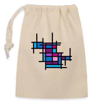 Mosaic pattern beautiful design gift abstract art - Closable cotton gift bag (14x20cm) - nature - Front