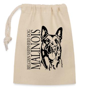 Belgian Shepherd Dog Malinois Portrait Wilsigns - Verschließbarer Geschenkbeutel aus Baumwolle (14x20cm) - Natur - Vorne