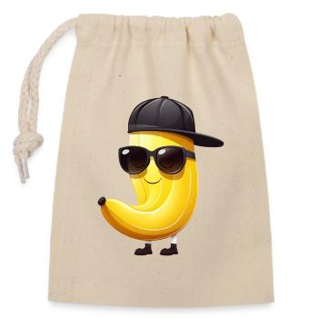 Cool Banana Gangster - Hip Hop Style Design - Sac cadeau en coton avec cordon (14 x 20 cm) - nature - Devant