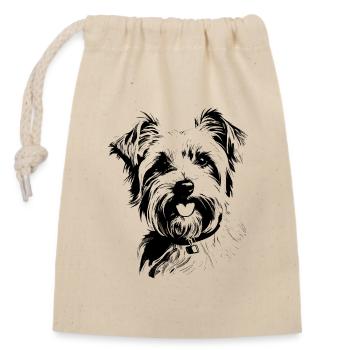 Yorkshire Terrier - Sac cadeau en coton avec cordon (14 x 20 cm) - nature - Devant