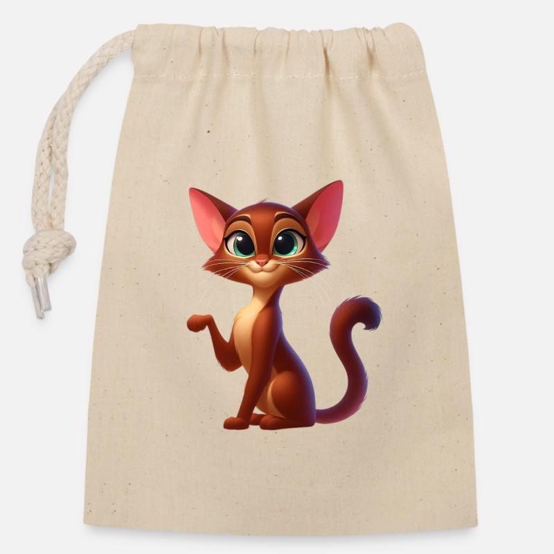 Abyssinian 6 - Closable cotton gift bag (14x20cm) - nature
