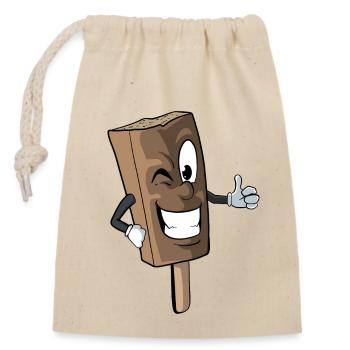 Crème glacée au chocolat sur le style - Sac cadeau en coton avec cordon (14 x 20 cm) - nature - Devant