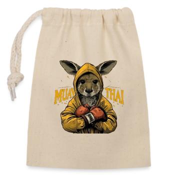 Urbaner Stil: Muay Thai Mode für Trendsetter - Verschließbarer Geschenkbeutel aus Baumwolle (14x20cm) - Natur - Vorne