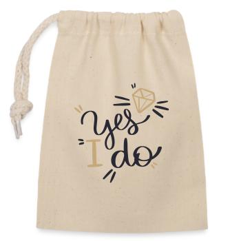 Yes i do JGA Bachelorette Bride Braut Party - Verschließbarer Geschenkbeutel aus Baumwolle (14x20cm) - Natur - Vorne