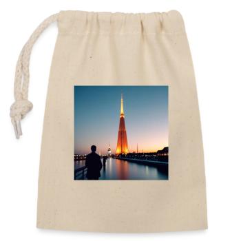 Lueur urbaine sur le fleuve - Sac cadeau en coton avec cordon (14 x 20 cm) - nature - Devant