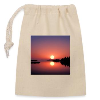 Sunset over the water - Closable cotton gift bag (14x20cm) - nature - Front