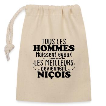Les meilleurs hommes deviennent niçois - Sac cadeau en coton avec cordon (14 x 20 cm) - nature - Devant