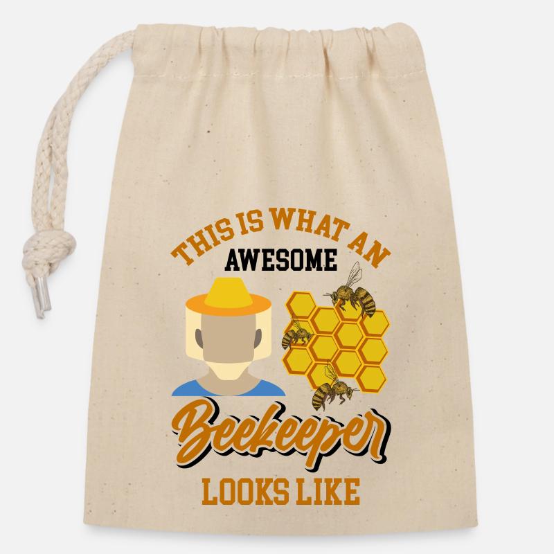 Beekeeping Beekeeping Course Beekeeper Association Honey Bee - Closable cotton gift bag (14x20cm) - nature