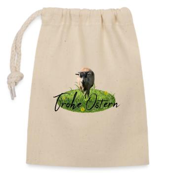 Happy Easter Lamb - Closable cotton gift bag (14x20cm) - nature - Front