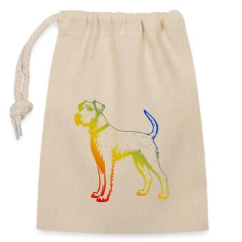 Airedale Terrier Chien Coloré - Sac cadeau en coton avec cordon (14 x 20 cm) - nature - Devant