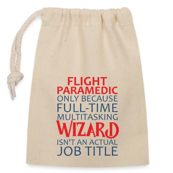 Flight Paramedic Wizard air rescue - Closable cotton gift bag (14x20cm) - nature - Front