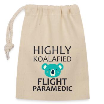 Flight Paramedic koalafied air rescue - Closable cotton gift bag (14x20cm) - nature - Front