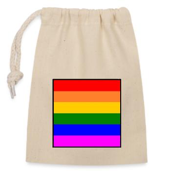 Rainbow - Closable cotton gift bag (14x20cm) - nature - Front