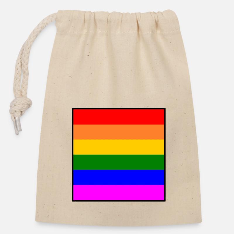 Lgbtq - Verschließbarer Geschenkbeutel aus Baumwolle (14x20cm) - Natur