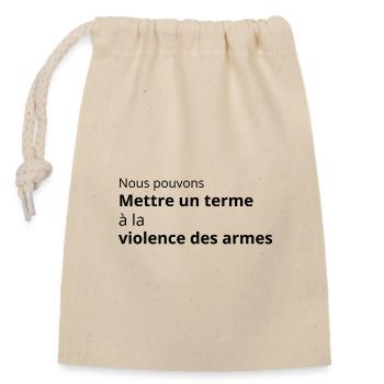 mettre fin à la violence arme à feu - Sac cadeau en coton avec cordon (14 x 20 cm) - nature - Devant