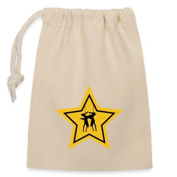 Circus star trapeze duo - Closable cotton gift bag (14x20cm) - nature - Front