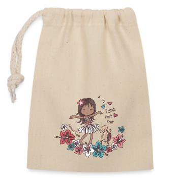 Danse avec moi - Sac cadeau en coton avec cordon (14 x 20 cm) - nature - Devant