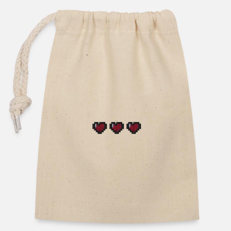 Three Lives - Closable cotton gift bag (14x20cm) - nature