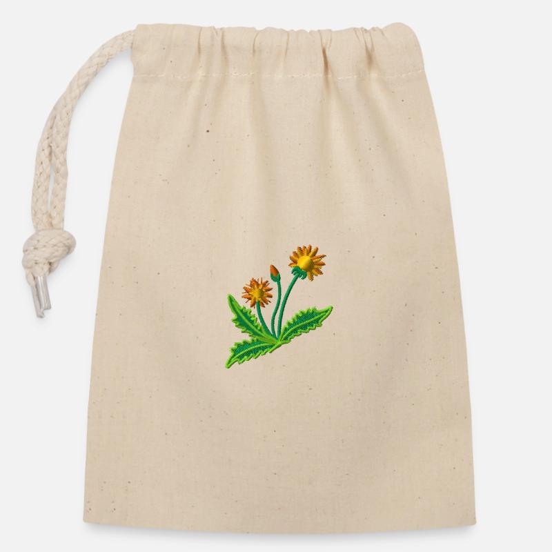 Dandelion - Closable cotton gift bag (14x20cm) - nature