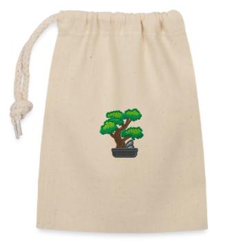 Bonsaï - Sac cadeau en coton avec cordon (14 x 20 cm) - nature - Devant