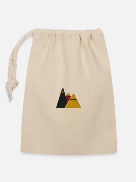 Mountains - Closable cotton gift bag (14x20cm) - nature