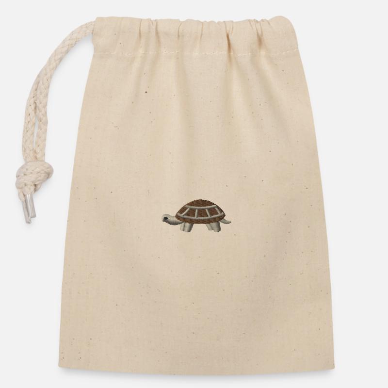 Turtle - Verschließbarer Geschenkbeutel aus Baumwolle (14x20cm) - Natur