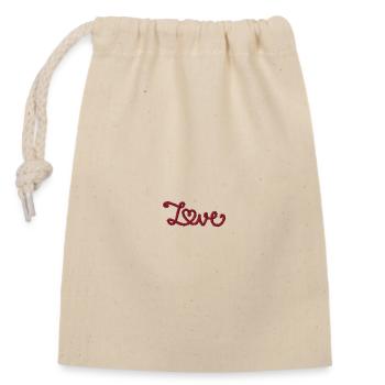 Love - Closable cotton gift bag (14x20cm) - nature - Front