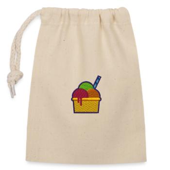 Ice - Closable cotton gift bag (14x20cm) - nature - Front