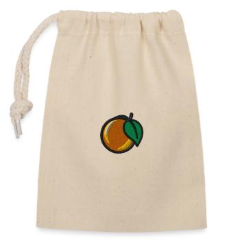 Orange - Closable cotton gift bag (14x20cm) - nature - Front