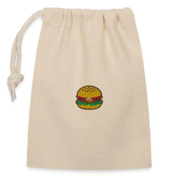 Burger 1 - Closable cotton gift bag (14x20cm) - nature - Front