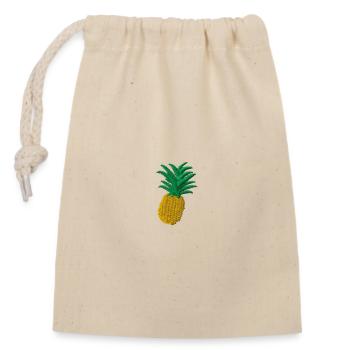 Pineapple - Closable cotton gift bag (14x20cm) - nature - Front