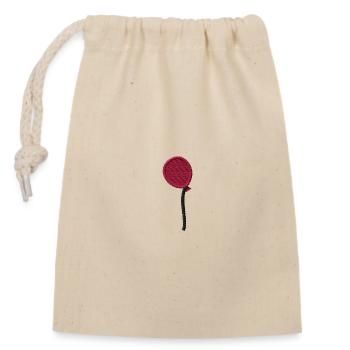 Embroidered balloon - Closable cotton gift bag (14x20cm) - nature - Front