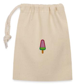 Popsicles - Closable cotton gift bag (14x20cm) - nature - Front