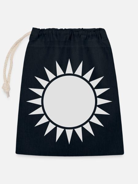 sonne weiss - Verschließbarer Geschenkbeutel aus Baumwolle (25x30cm) - Navy