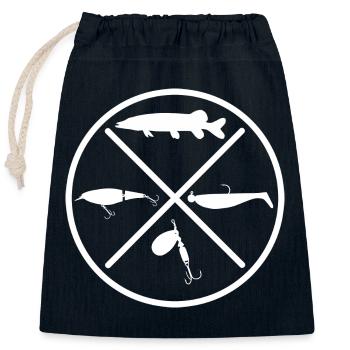 Pike - Closable cotton gift bag (25x30cm) - navy - Front