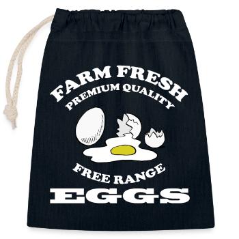 Eggs - Closable cotton gift bag (25x30cm) - navy - Front
