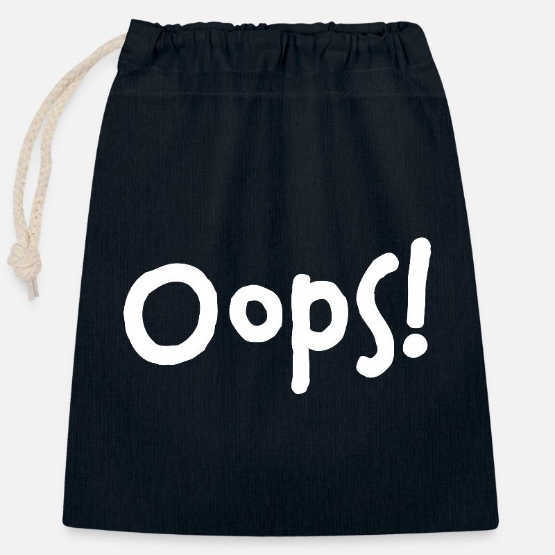 Oops! – I did it again... - Verschließbarer Geschenkbeutel aus Baumwolle (25x30cm) - Navy