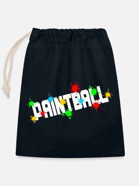 Paintball mit Farbspritzern - Verschließbarer Geschenkbeutel aus Baumwolle (25x30cm) - Navy