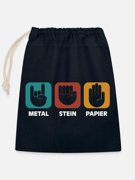 Metal Stein Papier - Verschließbarer Geschenkbeutel aus Baumwolle (25x30cm) - Navy