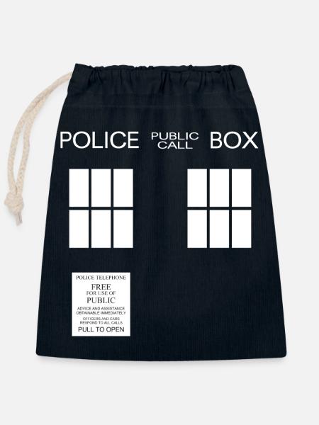 Police box - Verschließbarer Geschenkbeutel aus Baumwolle (25x30cm) - Navy
