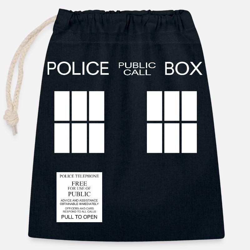 Police box - Verschließbarer Geschenkbeutel aus Baumwolle (25x30cm) - Navy